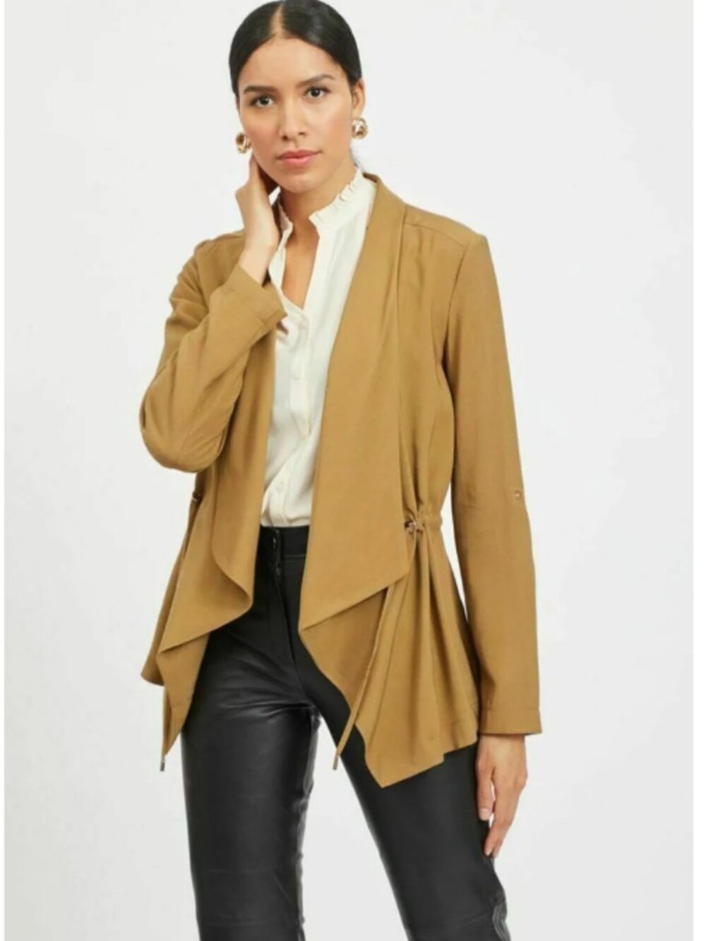 Like New! VILA Viadie Jacket Draped Brown Jacket Size XS